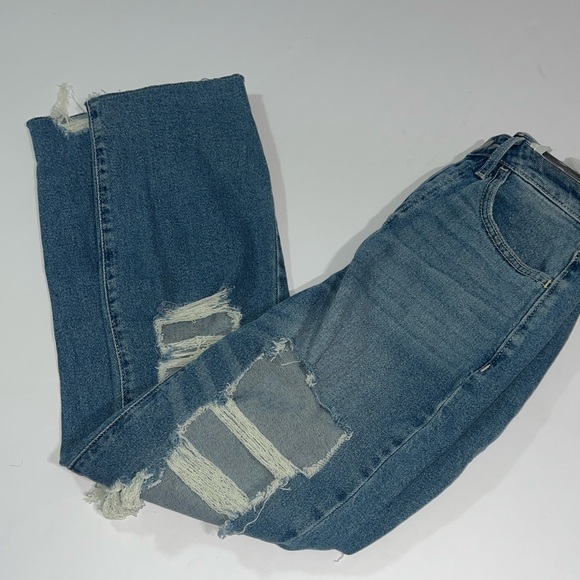 Hollister Women's Distressed Straight Leg Jeans - Blue - Size 24 - Picture 5 of 8